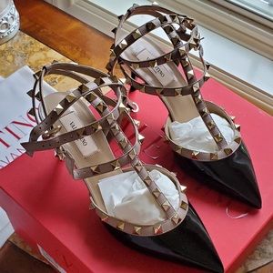 Valentino Garavani bicolor Leather Rock Pumps